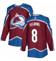 Youth Adidas Colorado Avalanche 8 Teemu Selanne Premier Burgundy Red Home NHL Jersey 