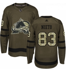 Youth Adidas Colorado Avalanche 83 Matt Nieto Authentic Green Salute to Service NHL Jersey 