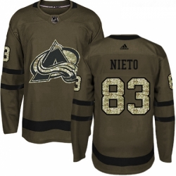 Youth Adidas Colorado Avalanche 83 Matt Nieto Authentic Green Salute to Service NHL Jersey 