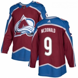 Youth Adidas Colorado Avalanche 9 Lanny McDonald Authentic Burgundy Red Home NHL Jersey 