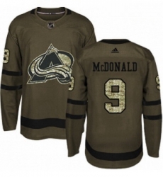 Youth Adidas Colorado Avalanche 9 Lanny McDonald Authentic Green Salute to Service NHL Jersey 