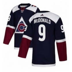 Youth Adidas Colorado Avalanche 9 Lanny McDonald Authentic Navy Blue Alternate NHL Jersey 