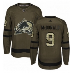 Youth Adidas Colorado Avalanche 9 Lanny McDonald Premier Green Salute to Service NHL Jersey 