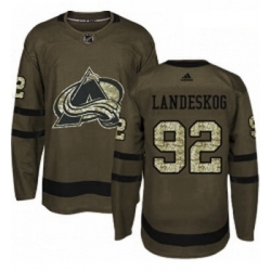 Youth Adidas Colorado Avalanche 92 Gabriel Landeskog Authentic Green Salute to Service NHL Jersey 