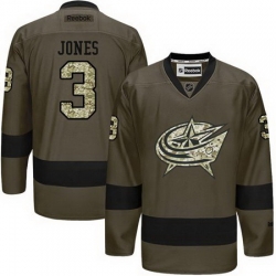 Blue Jackets #3 Seth Jones Green Salute to Service Stitched NHL Jersey