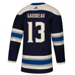 Men Adidas Columbus Blue Jackets 13 Johnny Gaudreau Premier Navy Blue Alternate NHL Jersey