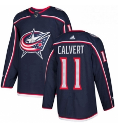 Mens Adidas Columbus Blue Jackets 11 Matt Calvert Authentic Navy Blue Home NHL Jersey 