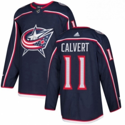Mens Adidas Columbus Blue Jackets 11 Matt Calvert Authentic Navy Blue Home NHL Jersey 