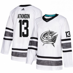 Mens Adidas Columbus Blue Jackets 13 Cam Atkinson White 2019 All Star Game Parley Authentic Stitched NHL Jersey 