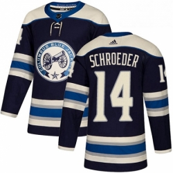 Mens Adidas Columbus Blue Jackets 14 Jordan Schroeder Authentic Navy Blue Alternate NHL Jersey 