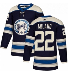 Mens Adidas Columbus Blue Jackets 22 Sonny Milano Authentic Navy Blue Alternate NHL Jersey 