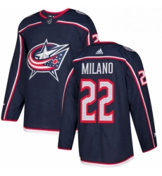 Mens Adidas Columbus Blue Jackets 22 Sonny Milano Authentic Navy Blue Home NHL Jersey 