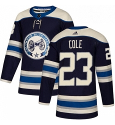 Mens Adidas Columbus Blue Jackets 23 Ian Cole Authentic Navy Blue Alternate NHL Jersey 