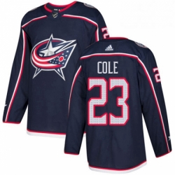 Mens Adidas Columbus Blue Jackets 23 Ian Cole Authentic Navy Blue Home NHL Jersey 
