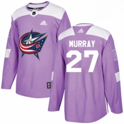 Mens Adidas Columbus Blue Jackets 27 Ryan Murray Authentic Purple Fights Cancer Practice NHL Jersey 