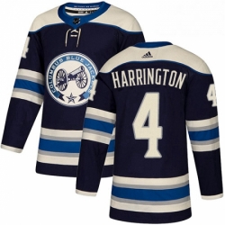 Mens Adidas Columbus Blue Jackets 4 Scott Harrington Authentic Navy Blue Alternate NHL Jersey 
