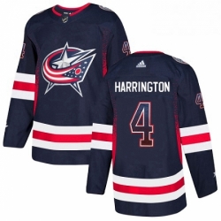 Mens Adidas Columbus Blue Jackets 4 Scott Harrington Authentic Navy Blue Drift Fashion NHL Jersey 