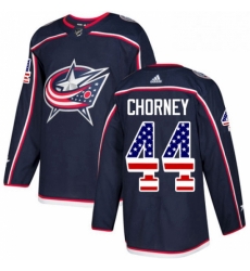 Mens Adidas Columbus Blue Jackets 44 Taylor Chorney Authentic Navy Blue USA Flag Fashion NHL Jersey 