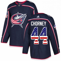 Mens Adidas Columbus Blue Jackets 44 Taylor Chorney Authentic Navy Blue USA Flag Fashion NHL Jersey 