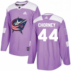 Mens Adidas Columbus Blue Jackets 44 Taylor Chorney Authentic Purple Fights Cancer Practice NHL Jersey 