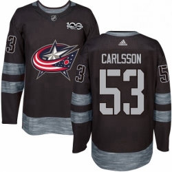 Mens Adidas Columbus Blue Jackets 53 Gabriel Carlsson Premier Black 1917 2017 100th Anniversary NHL Jersey 