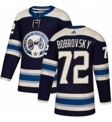 Mens Adidas Columbus Blue Jackets 72 Sergei Bobrovsky Authentic Navy Blue Alternate NHL Jersey 