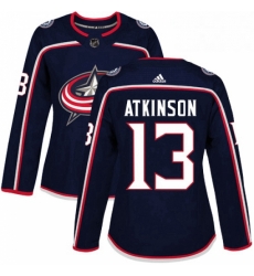 Womens Adidas Columbus Blue Jackets 13 Cam Atkinson Authentic Navy Blue Home NHL Jersey 