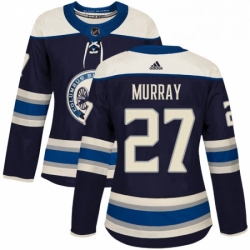Womens Adidas Columbus Blue Jackets 27 Ryan Murray Authentic Navy Blue Alternate NHL Jersey 