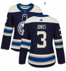 Womens Adidas Columbus Blue Jackets 3 Seth Jones Authentic Navy Blue Alternate NHL Jersey 