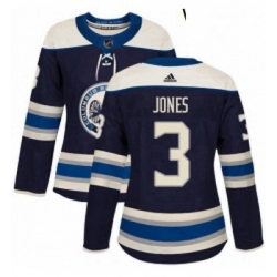 Womens Adidas Columbus Blue Jackets 3 Seth Jones Authentic Navy Blue Alternate NHL Jersey 