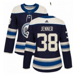 Womens Adidas Columbus Blue Jackets 38 Boone Jenner Authentic Navy Blue Alternate NHL Jersey 