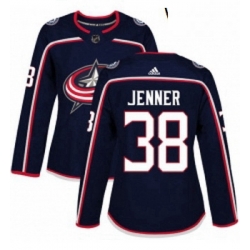 Womens Adidas Columbus Blue Jackets 38 Boone Jenner Authentic Navy Blue Home NHL Jersey 