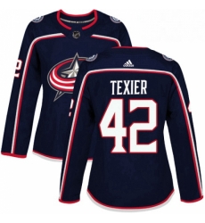 Womens Adidas Columbus Blue Jackets 42 Alexandre Texier Authentic Navy Blue Home NHL Jersey 