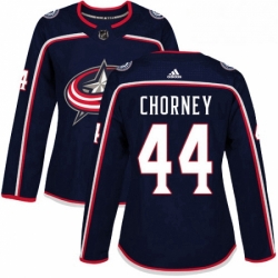 Womens Adidas Columbus Blue Jackets 44 Taylor Chorney Authentic Navy Blue Home NHL Jersey 