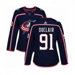 Womens Adidas Columbus Blue Jackets 91 Anthony Duclair Premier Navy Blue Home NHL Jersey 