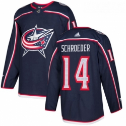 Youth Adidas Columbus Blue Jackets 14 Jordan Schroeder Authentic Navy Blue Home NHL Jersey 