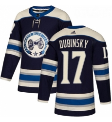 Youth Adidas Columbus Blue Jackets 17 Brandon Dubinsky Authentic Navy Blue Alternate NHL Jersey 