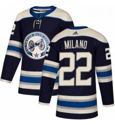 Youth Adidas Columbus Blue Jackets 22 Sonny Milano Authentic Navy Blue Alternate NHL Jersey 