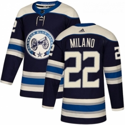 Youth Adidas Columbus Blue Jackets 22 Sonny Milano Authentic Navy Blue Alternate NHL Jersey 