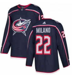 Youth Adidas Columbus Blue Jackets 22 Sonny Milano Authentic Navy Blue Home NHL Jersey 