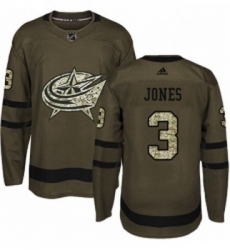 Youth Adidas Columbus Blue Jackets 3 Seth Jones Authentic Green Salute to Service NHL Jersey 