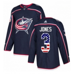 Youth Adidas Columbus Blue Jackets 3 Seth Jones Authentic Navy Blue USA Flag Fashion NHL Jersey 
