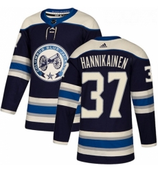 Youth Adidas Columbus Blue Jackets 37 Markus Hannikainen Authentic Navy Blue Alternate NHL Jersey 