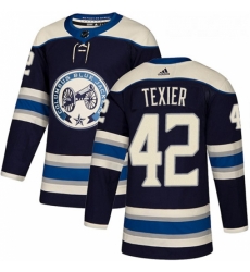Youth Adidas Columbus Blue Jackets 42 Alexandre Texier Authentic Navy Blue Alternate NHL Jersey 