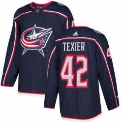 Youth Adidas Columbus Blue Jackets 42 Alexandre Texier Authentic Navy Blue Home NHL Jersey 