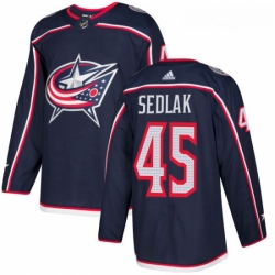 Youth Adidas Columbus Blue Jackets 45 Lukas Sedlak Authentic Navy Blue Home NHL Jersey 