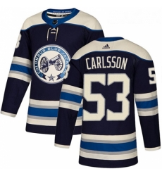 Youth Adidas Columbus Blue Jackets 53 Gabriel Carlsson Authentic Navy Blue Alternate NHL Jersey 