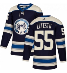 Youth Adidas Columbus Blue Jackets 55 Mark Letestu Authentic Navy Blue Alternate NHL Jersey 