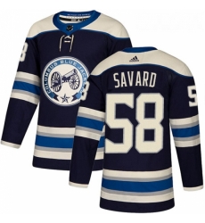 Youth Adidas Columbus Blue Jackets 58 David Savard Authentic Navy Blue Alternate NHL Jersey 