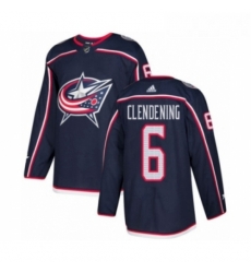 Youth Adidas Columbus Blue Jackets 6 Adam Clendening Authentic Navy Blue Home NHL Jersey 